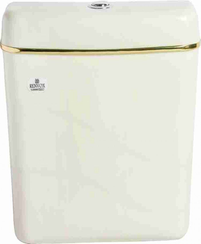 RENVOX ISI Certified PVC Center Push Type Cistern Flush Tank With Standard Size and Durable Quality Flush Tank Single Flush (Light yellow 8L)