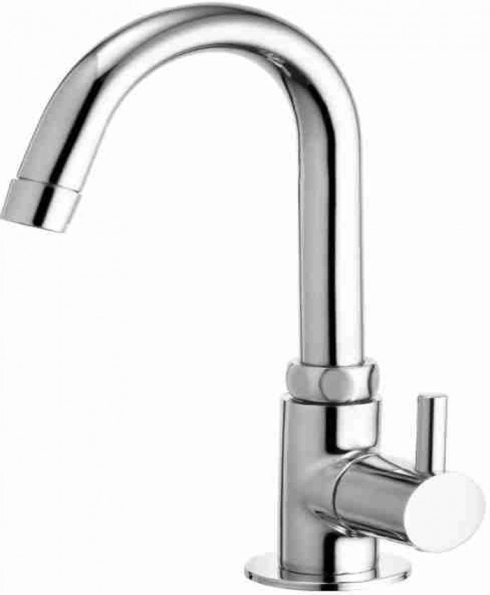 Fastger by Fastger Brass Turbo Swan  Neck Taps For Sink / Wash basin 360 Degree Moving, Chrome Finish Pillar Tap Faucet Set