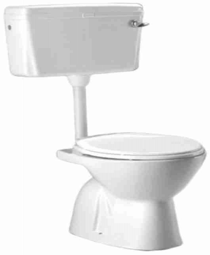 Western Toilet, Ceramic Trap Cade With Seat Cover and Flush Tank Noraml Western Commode 